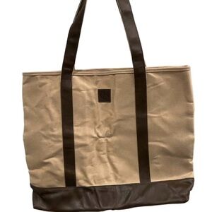 EUC Andar Rhodes tote in tan/moss green